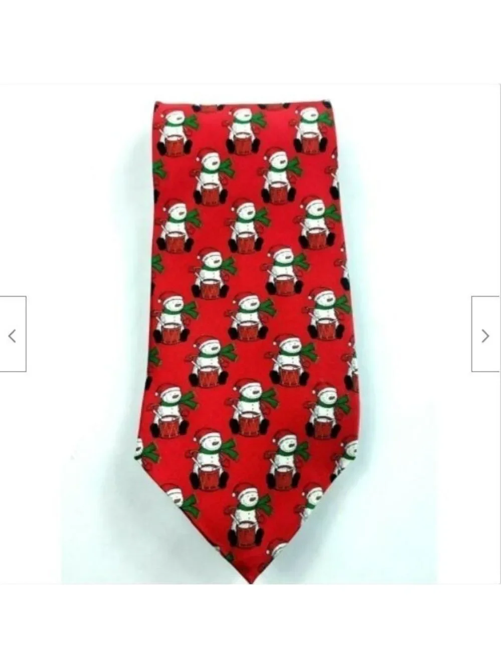 Hallmark Snowman Drums Christmas Tie
